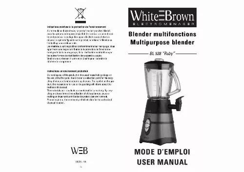 Mode d'emploi WHITE BROWN BL 538