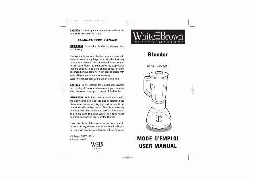 Mode d'emploi WHITE BROWN BL 541