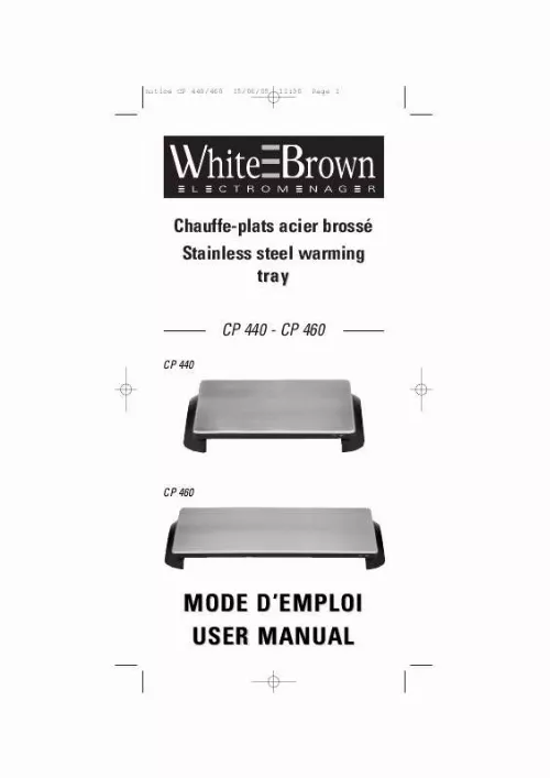 Mode d'emploi WHITE BROWN CP 440