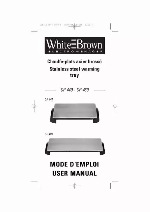 Mode d'emploi WHITE BROWN CP 460