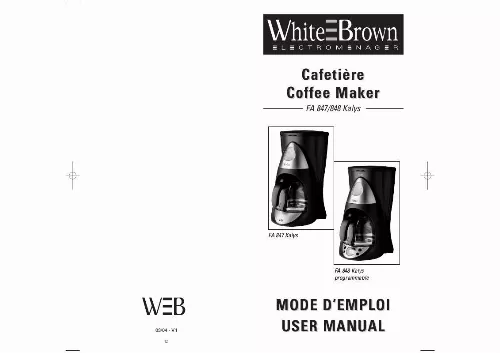 Mode d'emploi WHITE BROWN FA 848