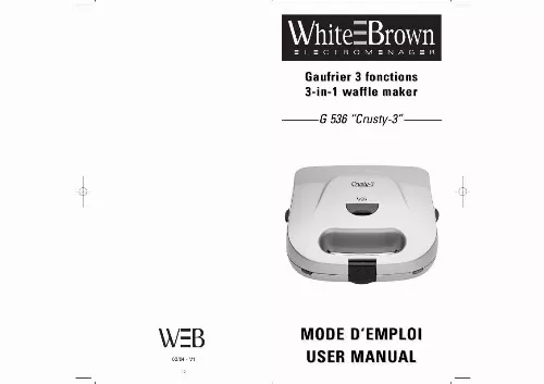 Mode d'emploi WHITE BROWN G 536