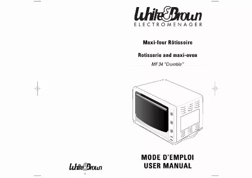 Mode d'emploi WHITE BROWN MF 34