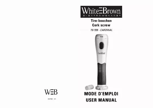 Mode d'emploi WHITE BROWN TB 559