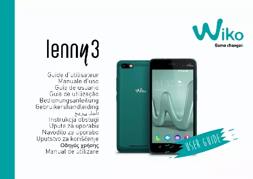 Mode d'emploi WIKO LENNY 3