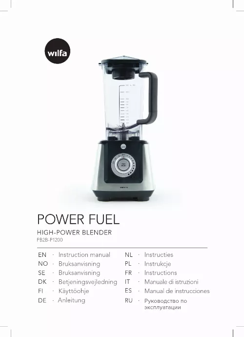 Mode d'emploi WILFA POWERFUEL BLENDER PB2B-P1200