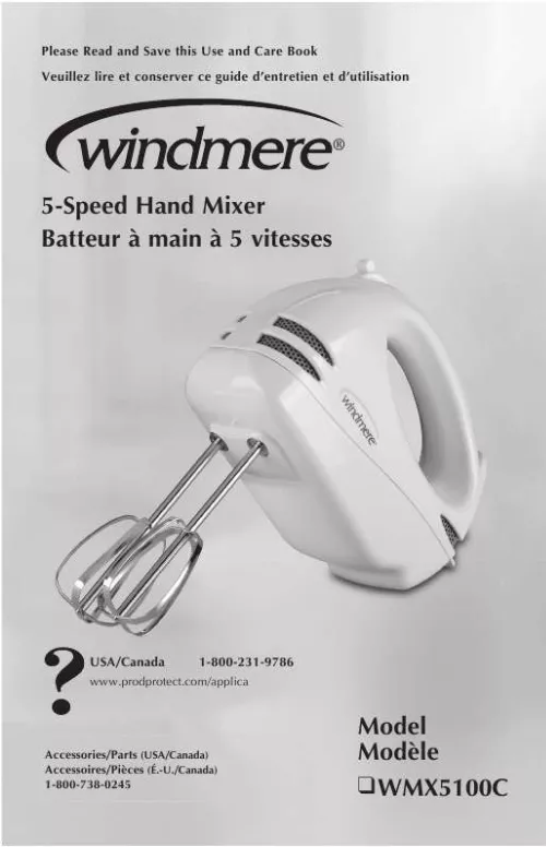 Mode d'emploi WINDMERE WMX5100C