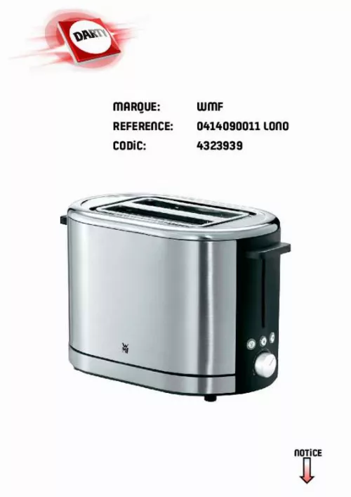 Mode d'emploi WMF TOASTER LONO 0414090011