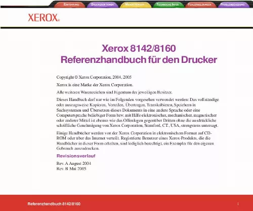 Mode d'emploi XEROX 8160