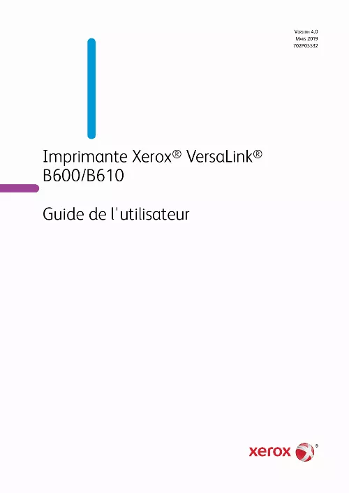 Mode d'emploi XEROX B600V