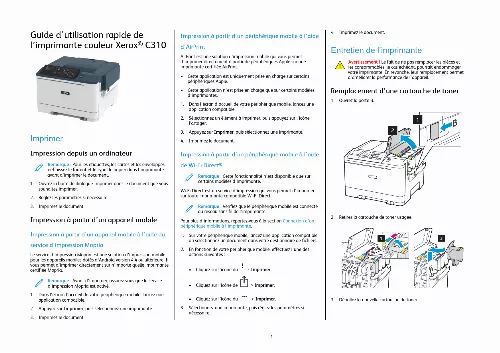 Mode d'emploi XEROX C310V