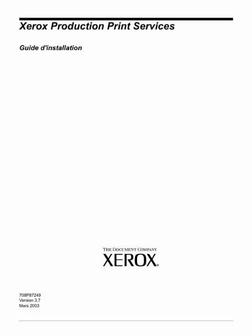 Mode d'emploi XEROX DOCUPRINT 4850