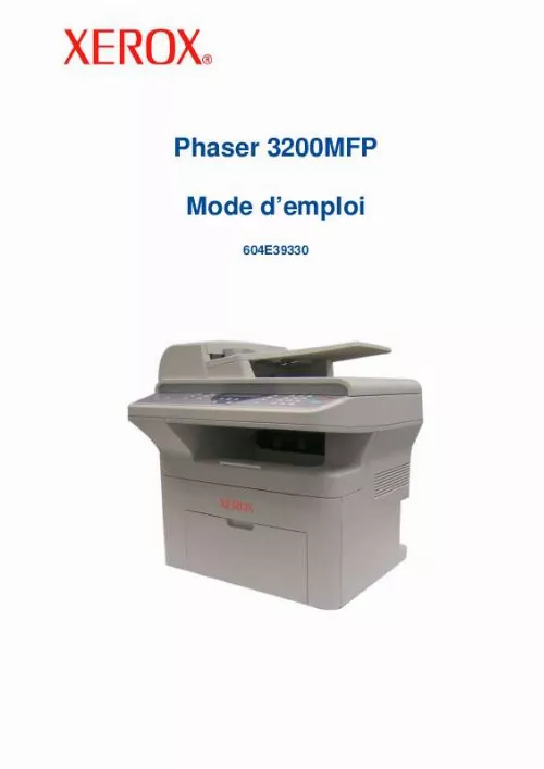 Mode d'emploi XEROX PHASER 3200MFP