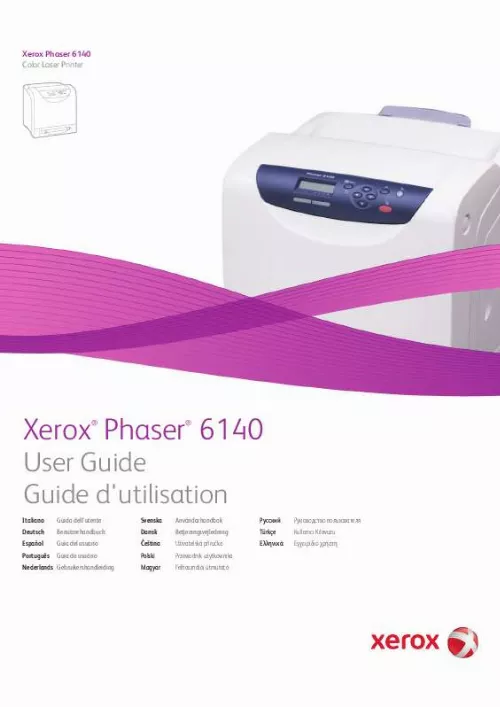 Mode d'emploi XEROX PHASER 6140