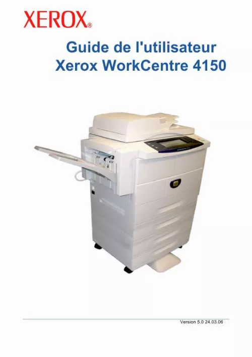 Mode d'emploi XEROX WORKCENTRE 4150