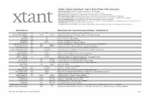 Mode d'emploi XTANT A1044A