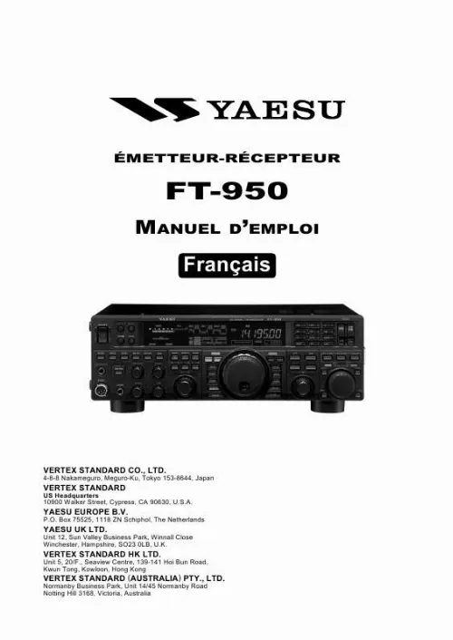 Mode d'emploi YAESU FT-950