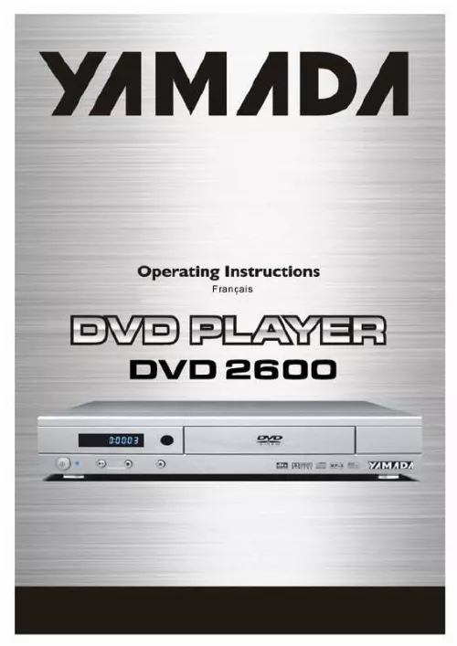 Mode d'emploi YAMADA DVD-2600