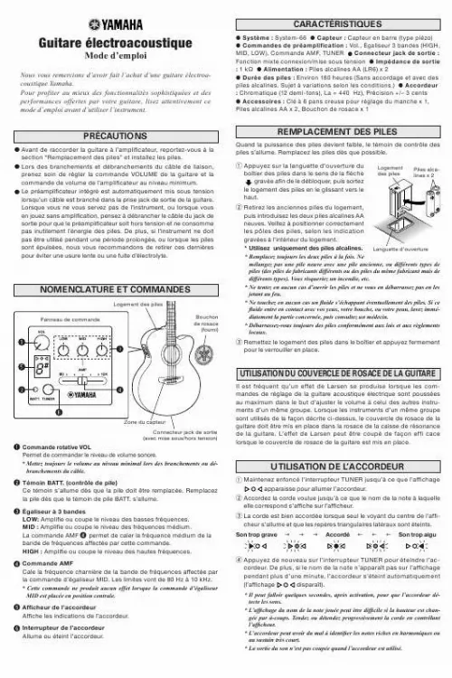 Mode d'emploi YAMAHA AC1M