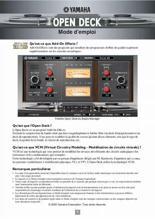 Mode d'emploi YAMAHA ADD-ON EFFECTS-AE021-