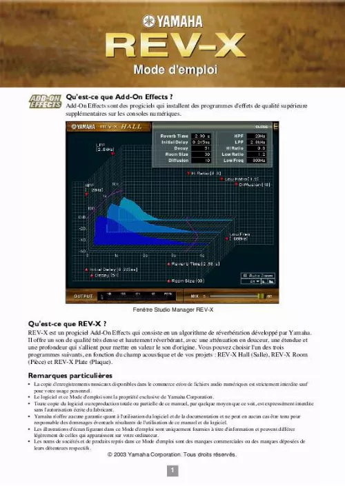 Mode d'emploi YAMAHA ADD-ON EFFECTS-AE031-