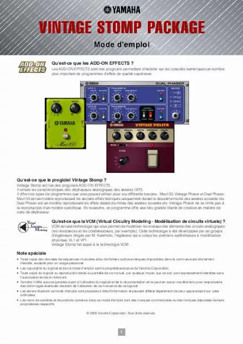 Mode d'emploi YAMAHA ADD-ON EFFECTS-AE051-