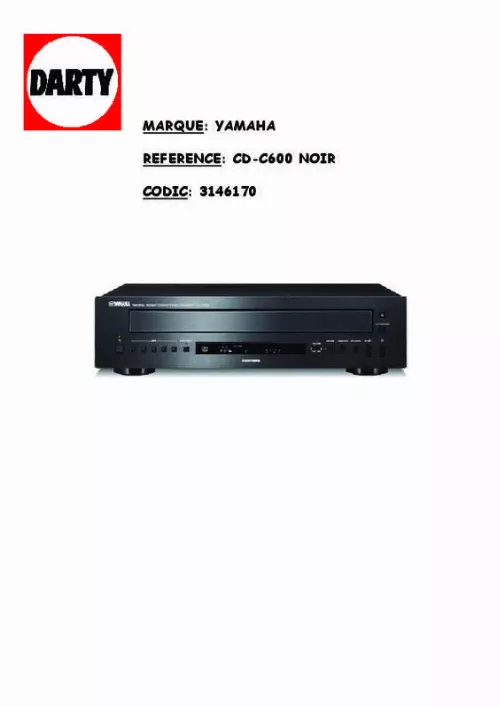 Mode d'emploi YAMAHA CDC600