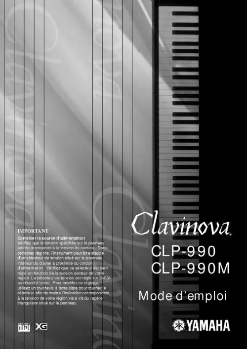 Mode d'emploi YAMAHA CLP-990-CLP-990M