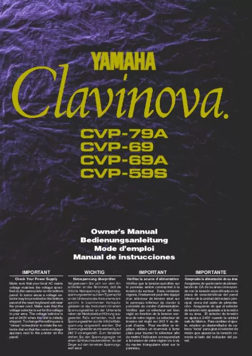 Mode d'emploi YAMAHA CVP-79A-CVP-69-CVP-69A-CVP-59S