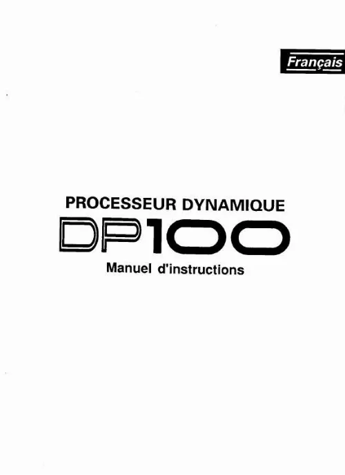 Mode d'emploi YAMAHA DP100