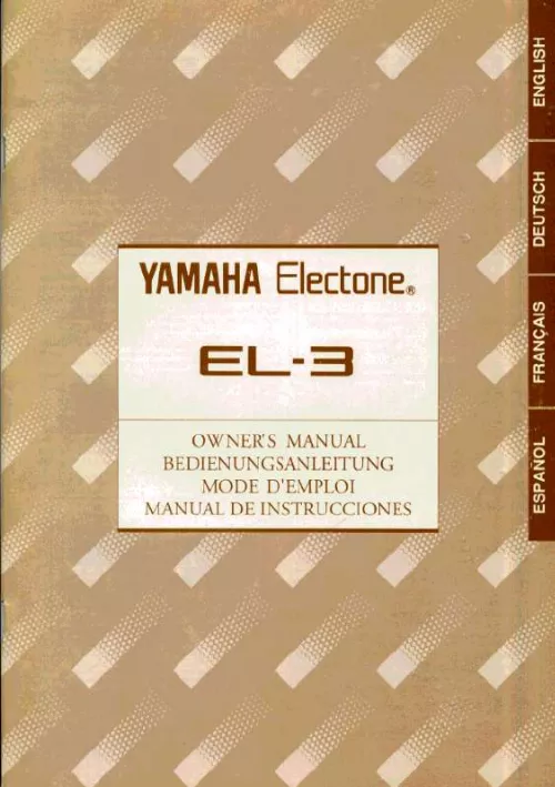 Mode d'emploi YAMAHA EL-3