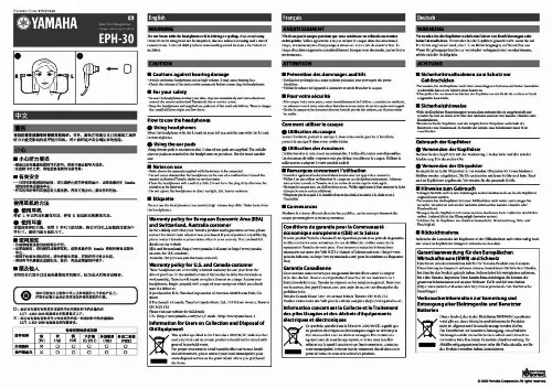 Mode d'emploi YAMAHA EPH-30