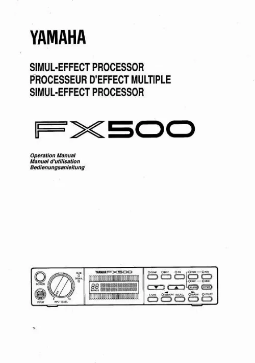 Mode d'emploi YAMAHA FX500