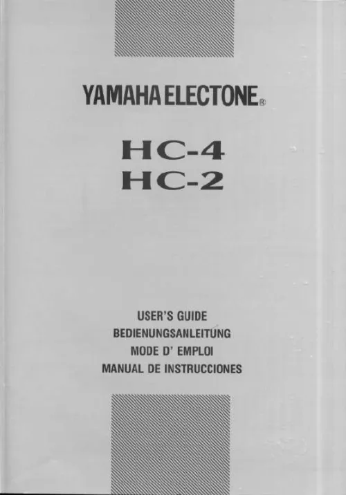 Mode d'emploi YAMAHA HC-4-HC-2