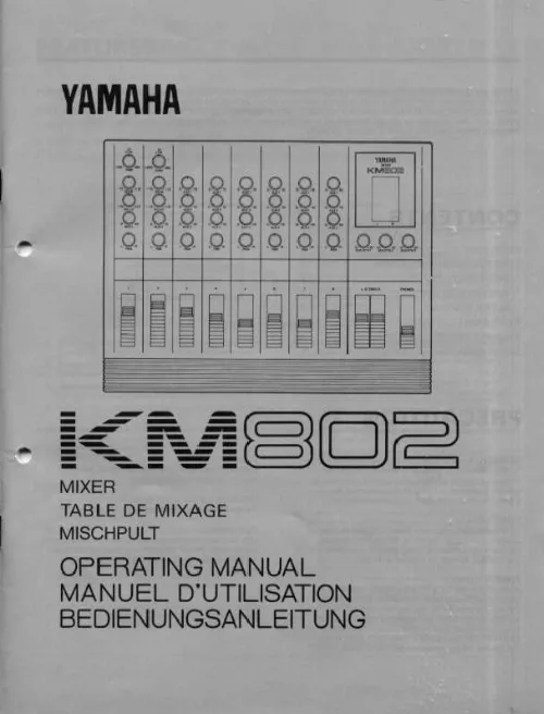 Mode d'emploi YAMAHA KM802