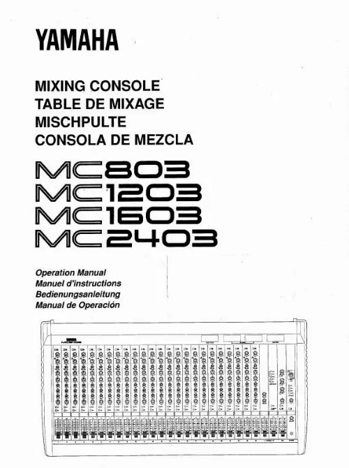 Mode d'emploi YAMAHA MC803 MC1203 MC1603 MC2403