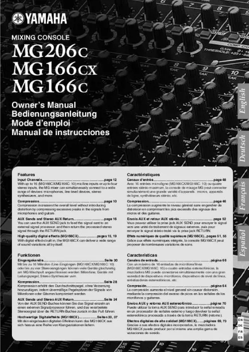 Mode d'emploi YAMAHA MG206C-MG166CX-MG166C