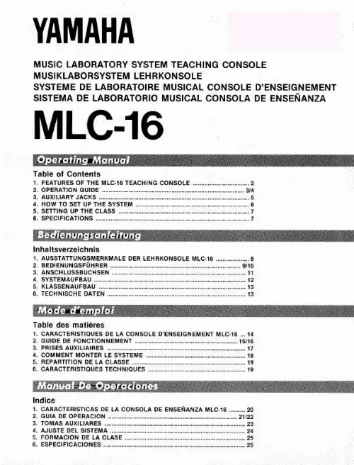 Mode d'emploi YAMAHA MLC-16