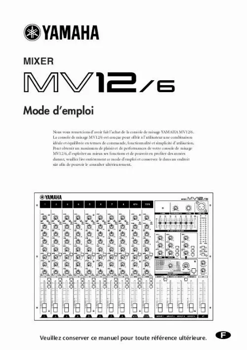 Mode d'emploi YAMAHA MV12-6