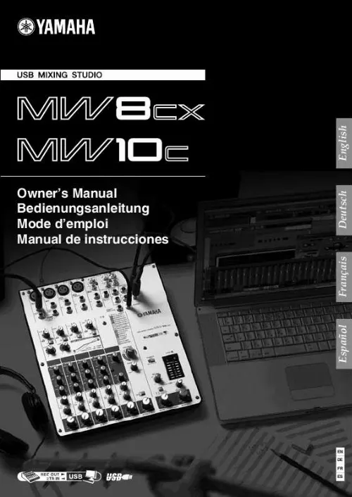 Mode d'emploi YAMAHA MW8CX-MW10C