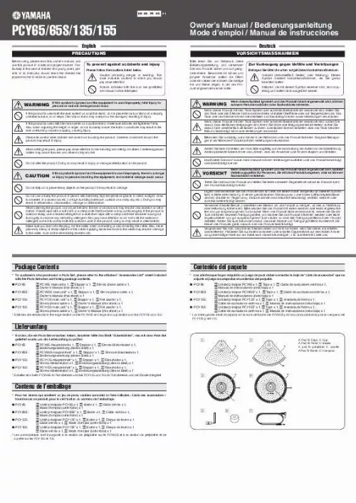 Mode d'emploi YAMAHA PCY-65S