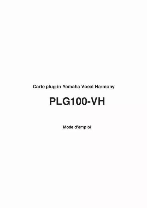 Mode d'emploi YAMAHA PLG100-VH