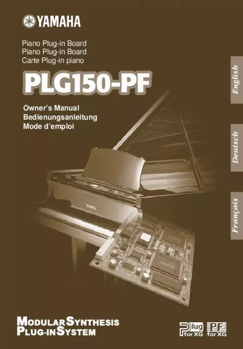 Mode d'emploi YAMAHA PLG150-PF