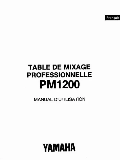 Mode d'emploi YAMAHA PM1200