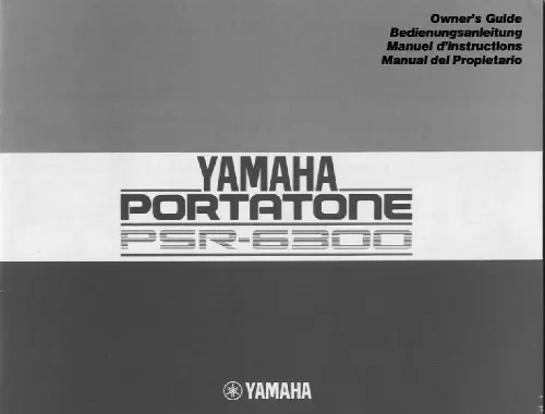 Mode d'emploi YAMAHA PORTATONE PSR-6300