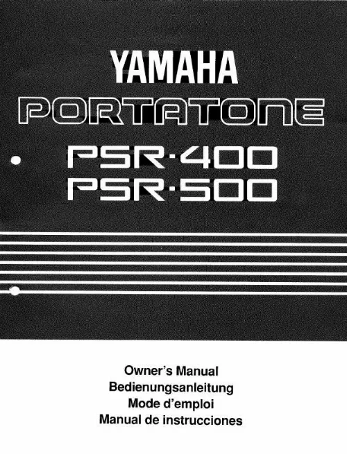 Mode d'emploi YAMAHA PSR-400