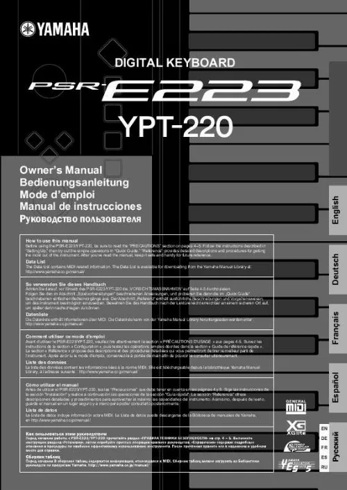 Mode d'emploi YAMAHA PSR-E223