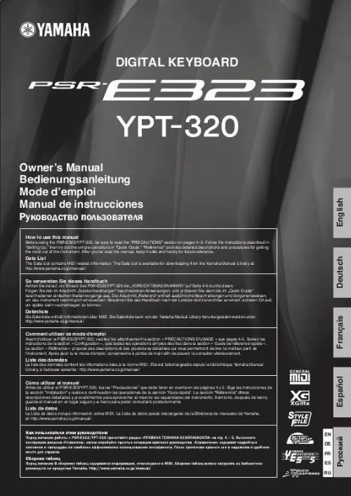 Mode d'emploi YAMAHA PSR-E323