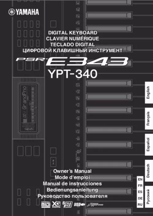 Mode d'emploi YAMAHA PSR-E343/YPT-340