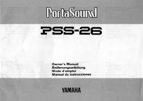 Mode d'emploi YAMAHA PSS-26